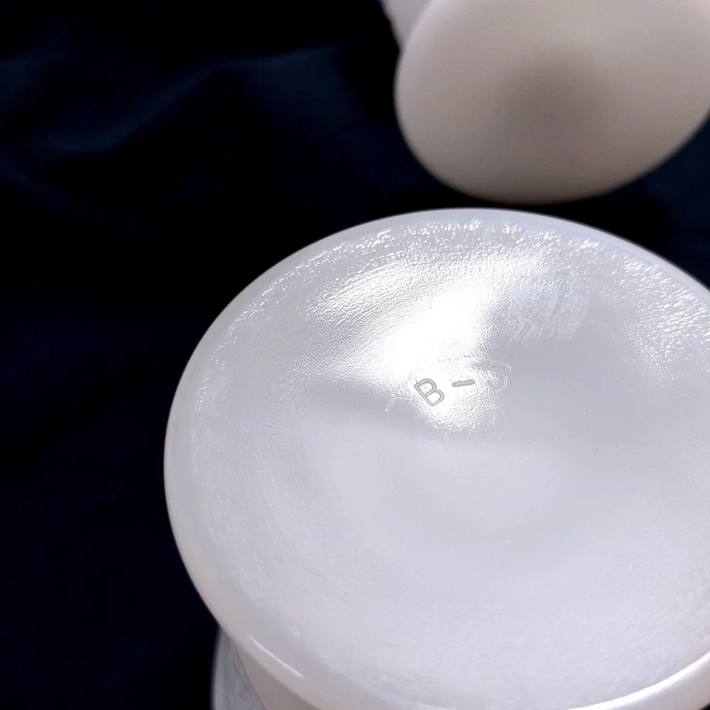(2) ANCHOR HOCKING Footed Milk Glass Grape & Leaf Sherbet Ice Cream Dessert Cups